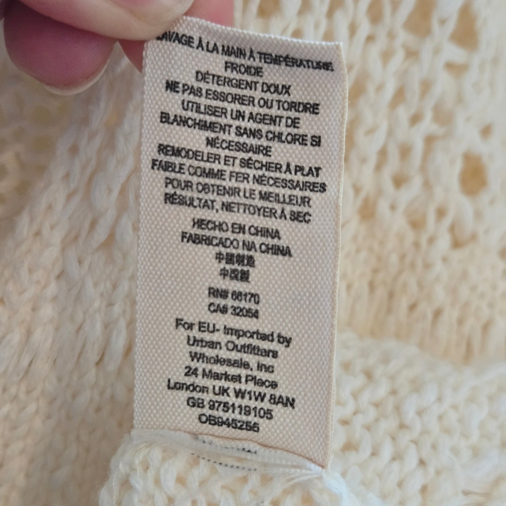 Free People Ivory Hot Tropics Pullover Sweater (S) Ivory Tunic Sweater Oversized - Picture 12 of 16